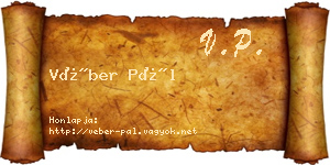 Véber Pál névjegykártya